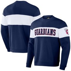 Cleveland Guardians Darius Rucker Collection by Fanatics Stripe Pullover Sweatshirt - Navy Pullover