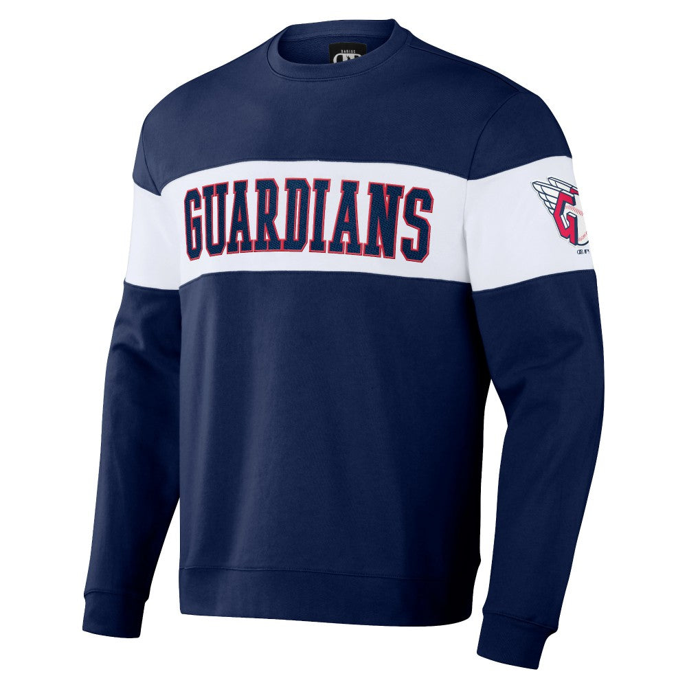 Cleveland Guardians Darius Rucker Collection by Fanatics Stripe Pullover Sweatshirt - Navy Pullover
