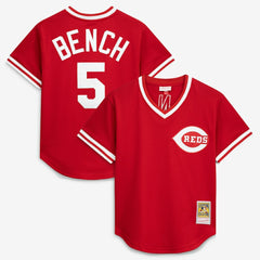 Johnny Bench Cincinnati Reds Mitchell & Ness Authentic Batting Practice Jersey - Scarlet Jerseys
