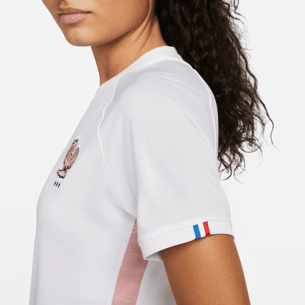 Nike France Women's EC22 Away Soccer Jersey - White-Pink Glaze