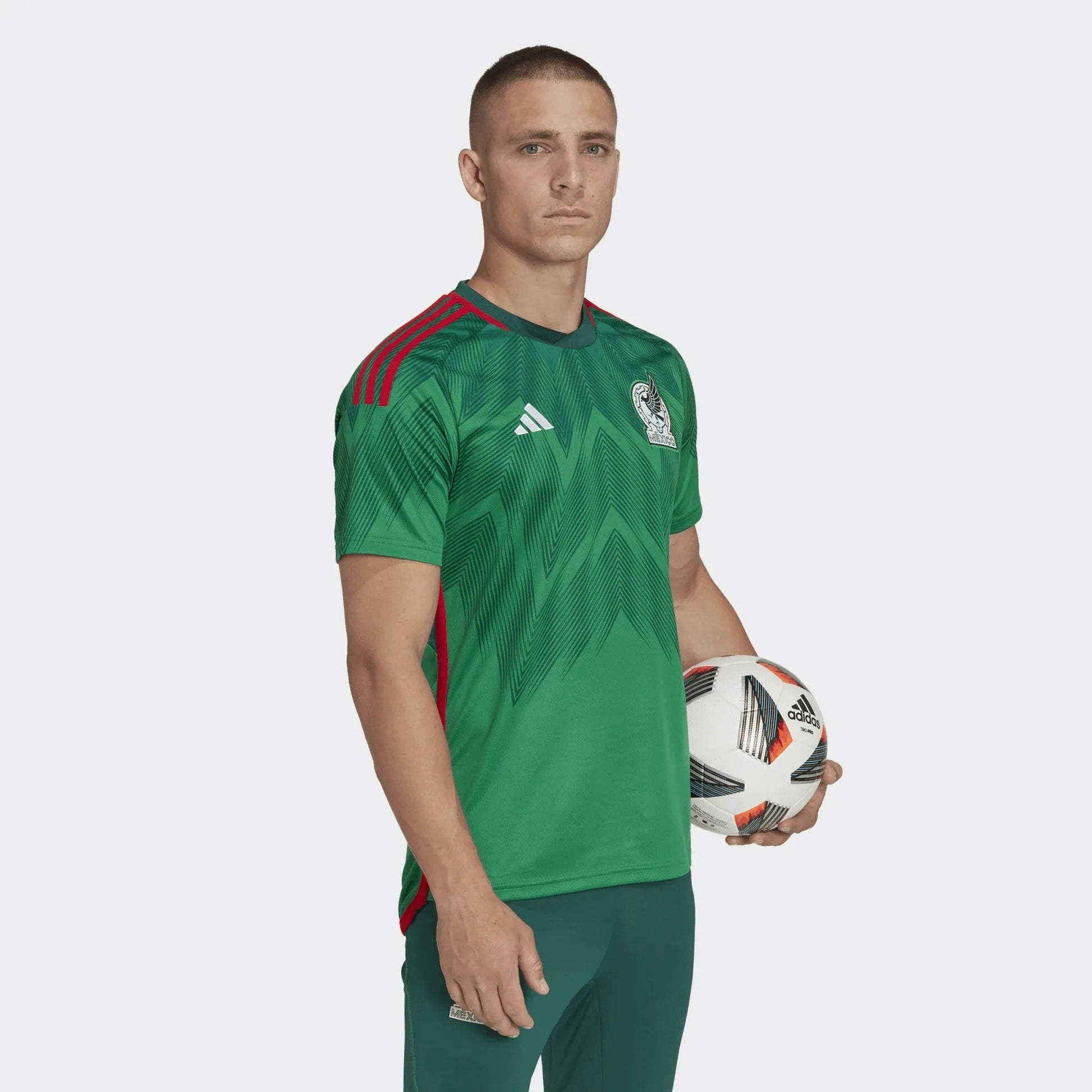 Adidas 2022-23 Mexico Home Soccer Jersey - Green-Red