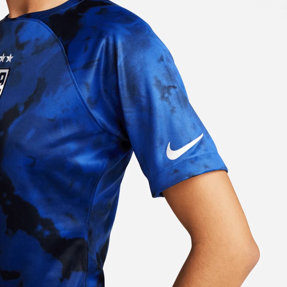 Nike 2022-23 USA Away Women 4 Star Soccer Jersey Bright Blue-White