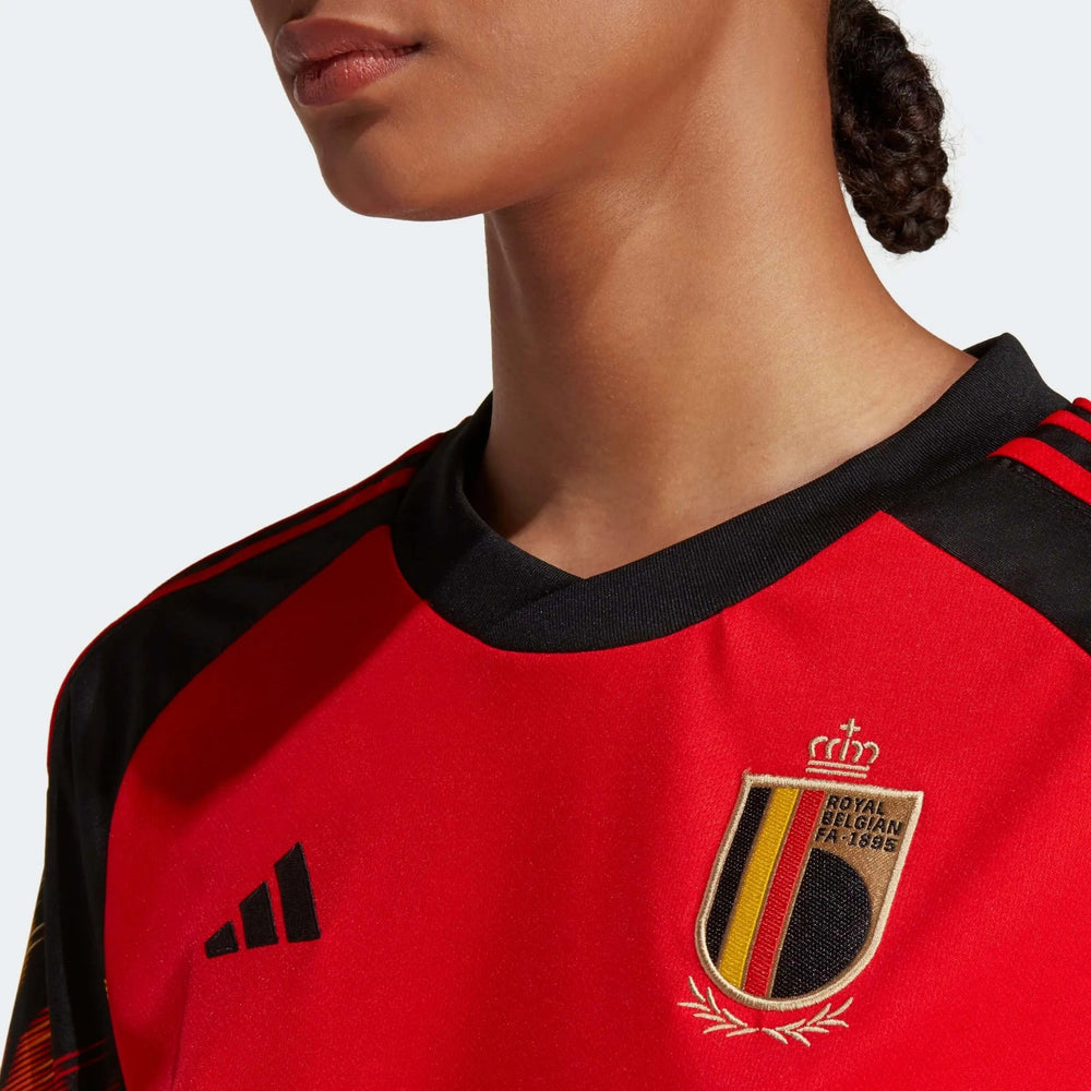 Adidas 2022-23 Belgium Women's Home Soccer Jersey - Red-Black