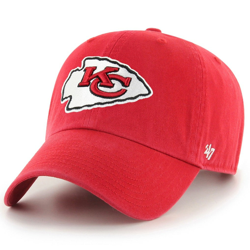 47 Brand Kansas City Chiefs Clean Up Adjustable Hat - Red Hats