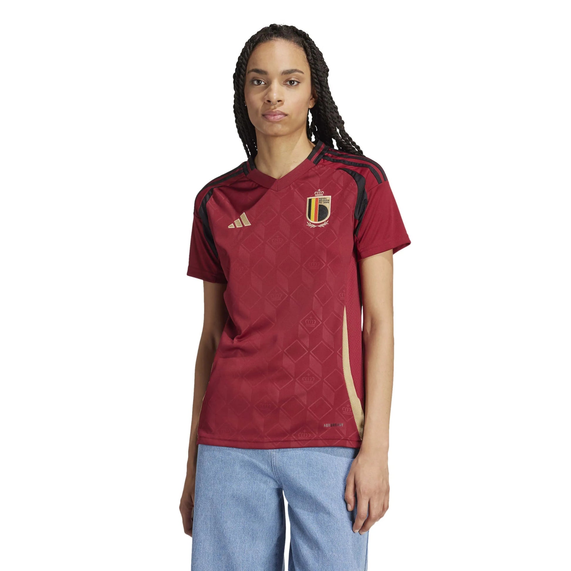 Adidas 2024-25 Belgium Women's Stadium Home Soccer Jersey