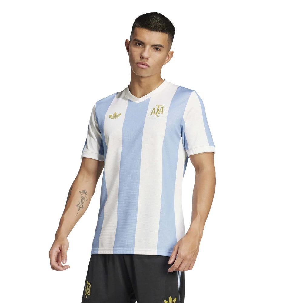 Adidas 2025 Argentina Men's 50th Anniversary Stadium Soccer Jersey Ambient Sky / Cloud White