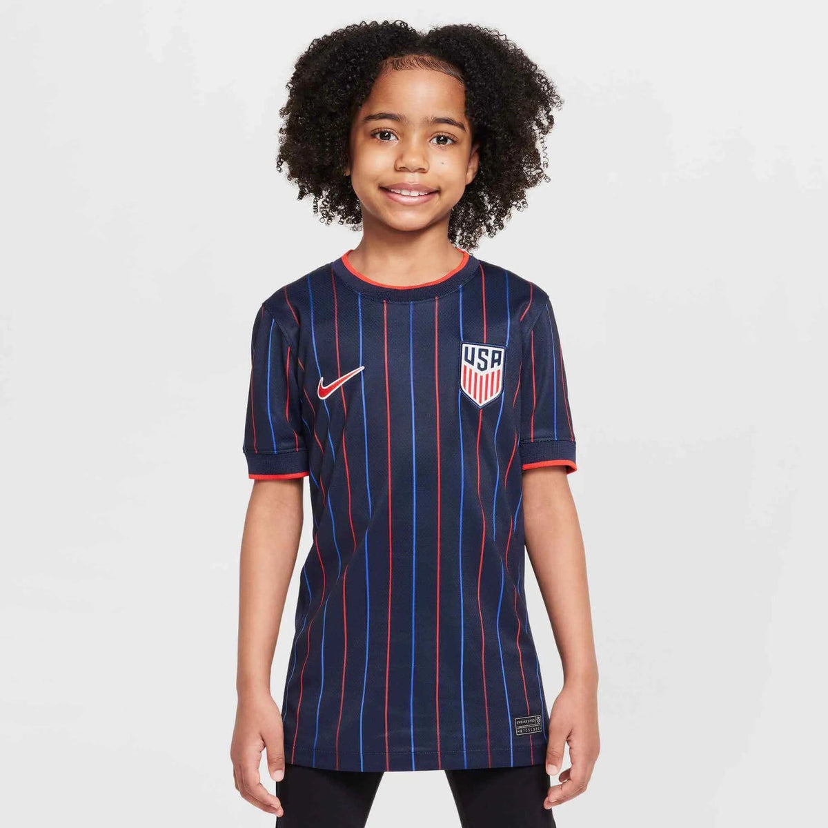 Nike 2025 USA Youth Stadium Away Soccer Jersey Obsidian/Challenge Red