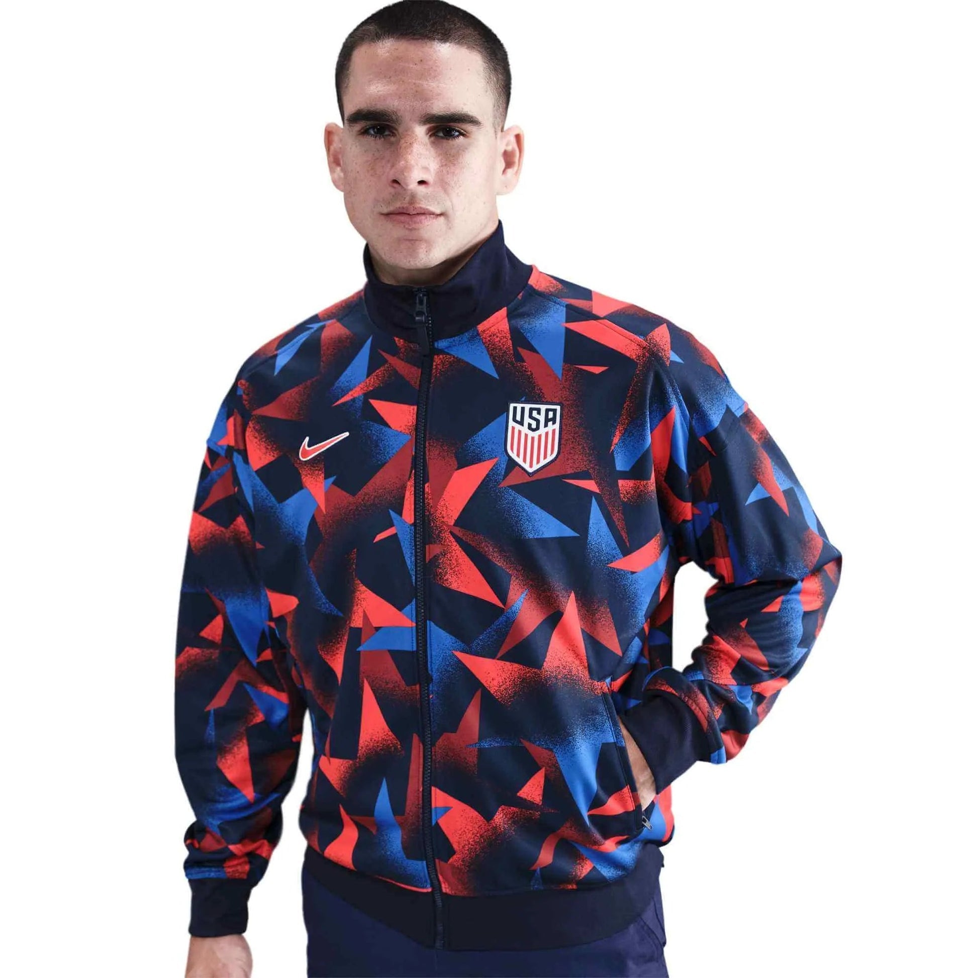 Nike 2025 USA Men's Academy Pro Anthem Jacket Obsidian/Challenge Red