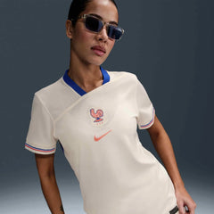 Nike 2025 France Women's Stadium Away Soccer Jersey Pale Ivory/Bright Blue/Light Madder Root