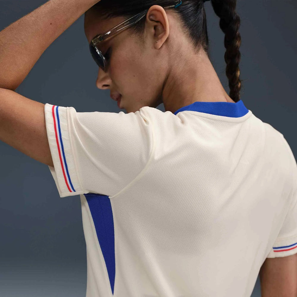 Nike 2025 France Women's Stadium Away Soccer Jersey Pale Ivory/Bright Blue/Light Madder Root