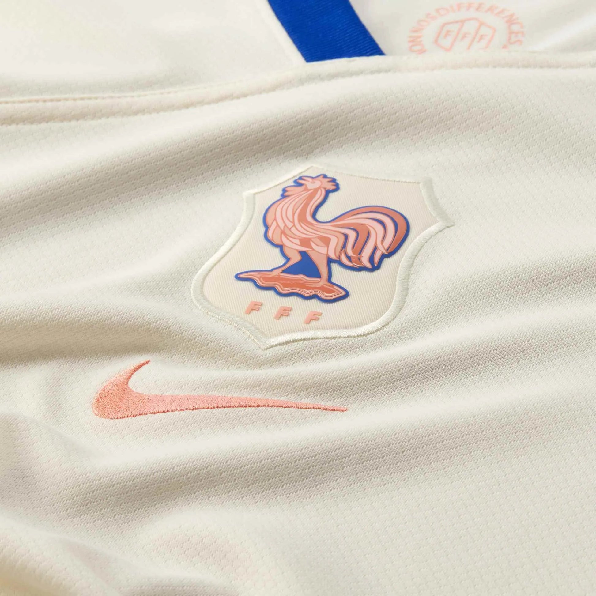 Nike 2025 France Women's Stadium Away Soccer Jersey Pale Ivory/Bright Blue/Light Madder Root