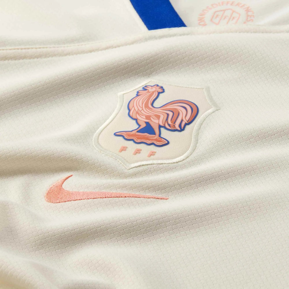 Nike 2025 France Women's Stadium Away Soccer Jersey Pale Ivory/Bright Blue/Light Madder Root