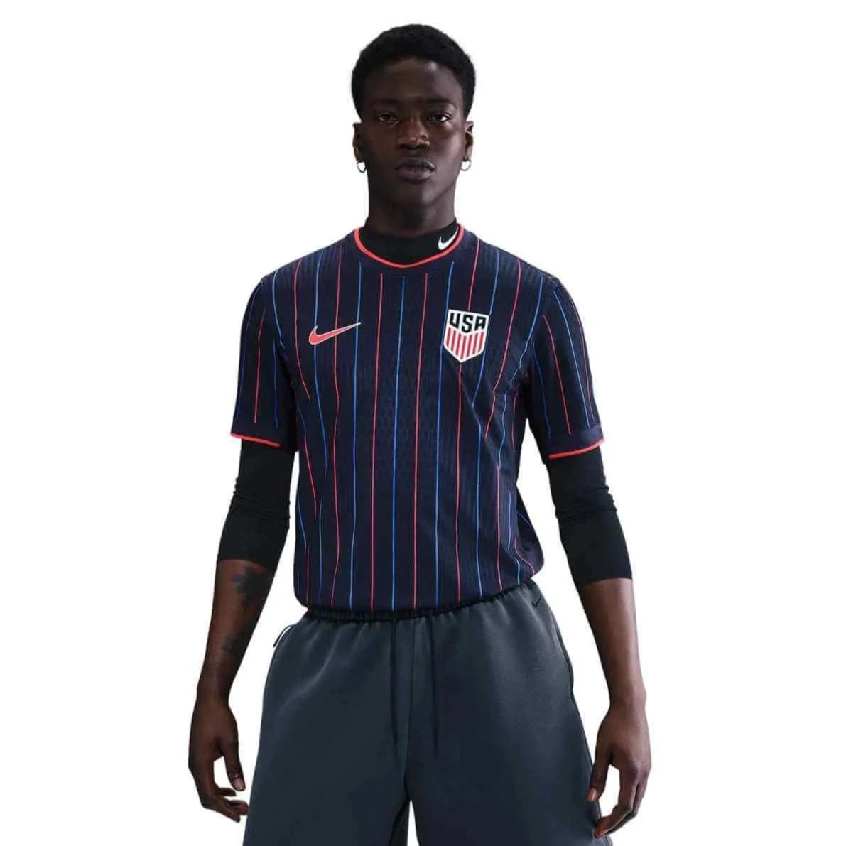 Nike 2025 USA Men's Authentic Away Soccer Jersey Obsidian/Challenge Red