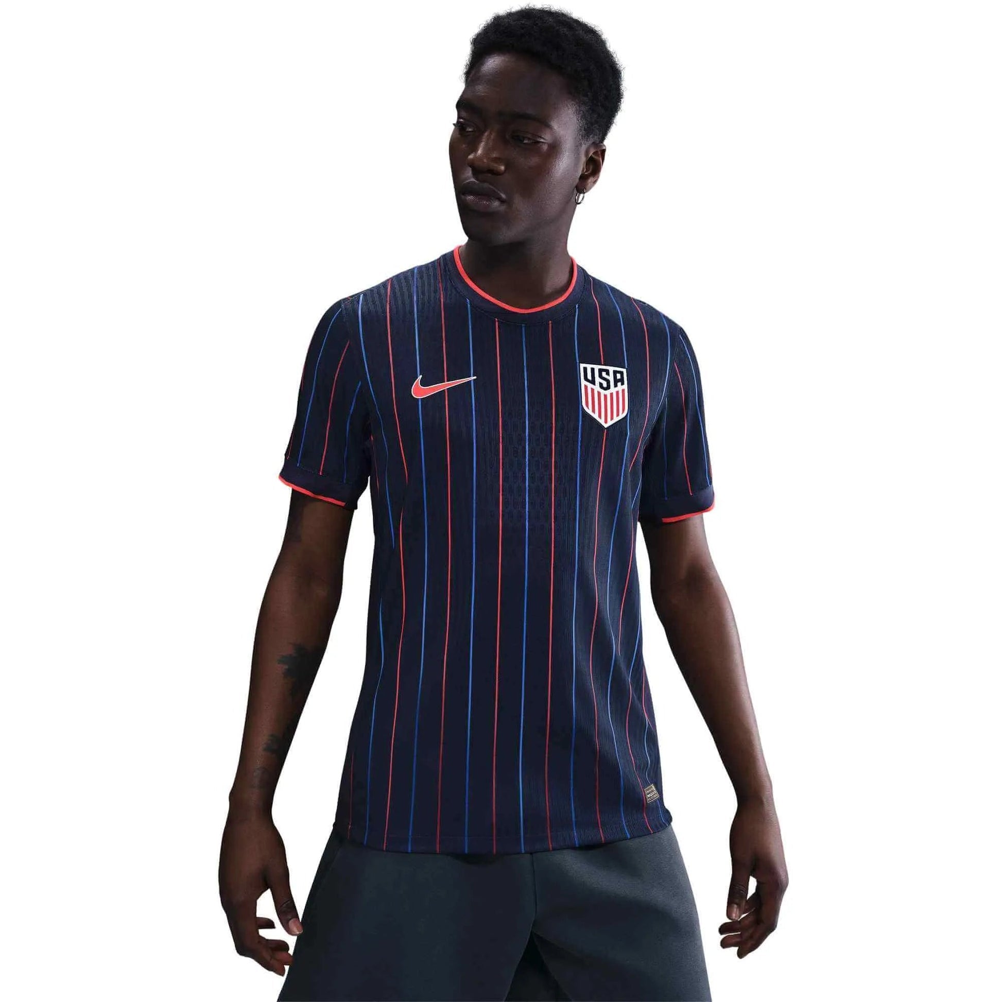 Nike 2025 USA Men's Authentic Away Soccer Jersey Obsidian/Challenge Red