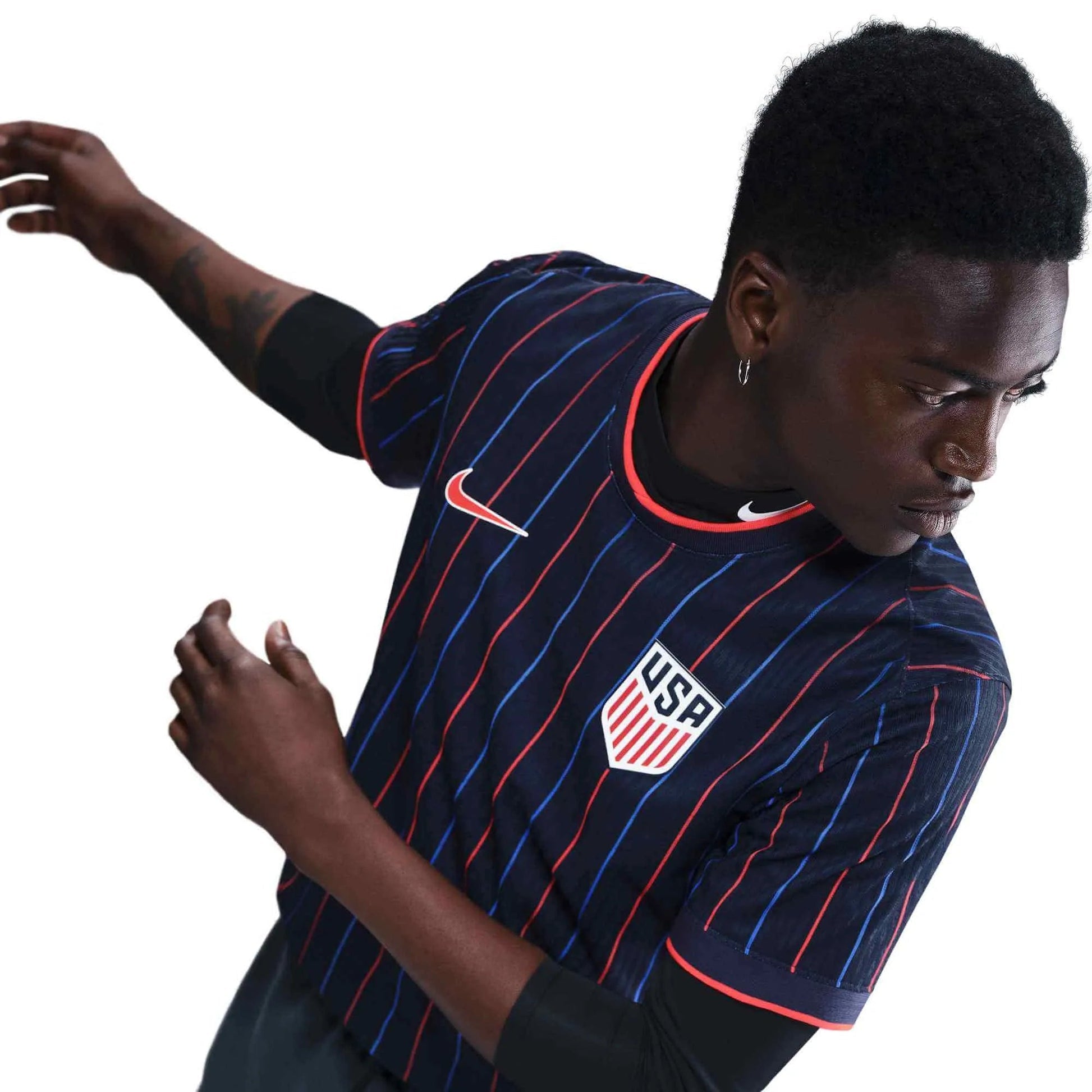 Nike 2025 USA Men's Authentic Away Soccer Jersey Obsidian/Challenge Red