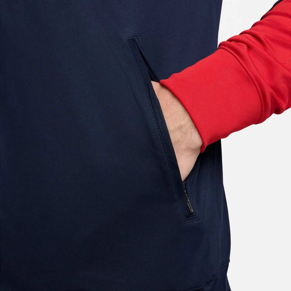 Nike 2024-25 USA Men's Strike Hoodie Track Jacket Obsidian/Sport Red/White