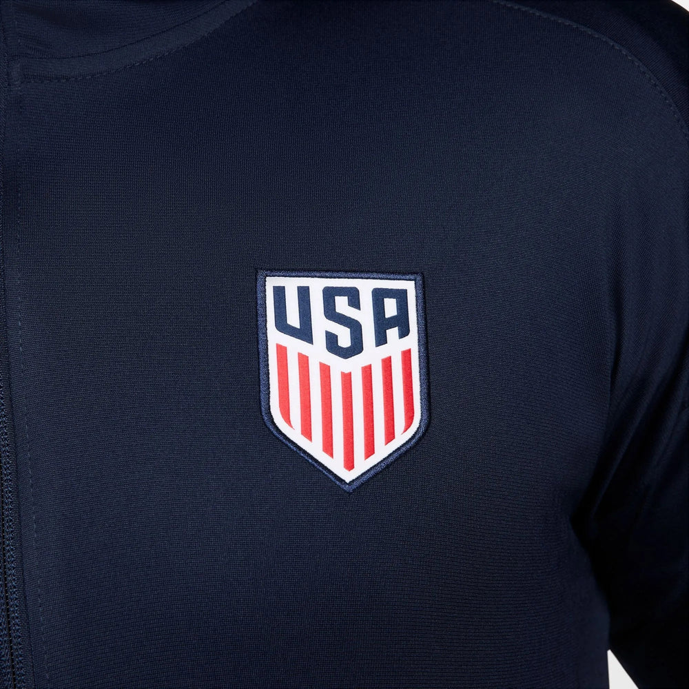 Nike 2024-25 USA Men's Strike Hoodie Track Jacket Obsidian/Sport Red/White