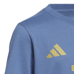 Adidas 2026 Argentina Youth Messi Name And Number Tee Crew Blue