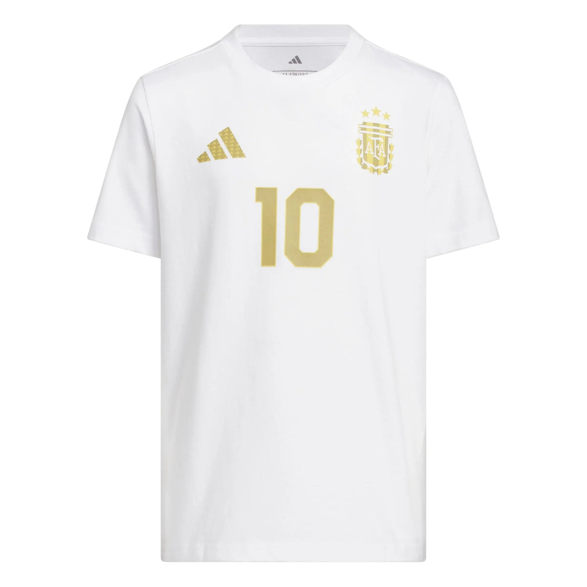 Adidas 2026 Argentina Youth Messi Name And Number Tee White