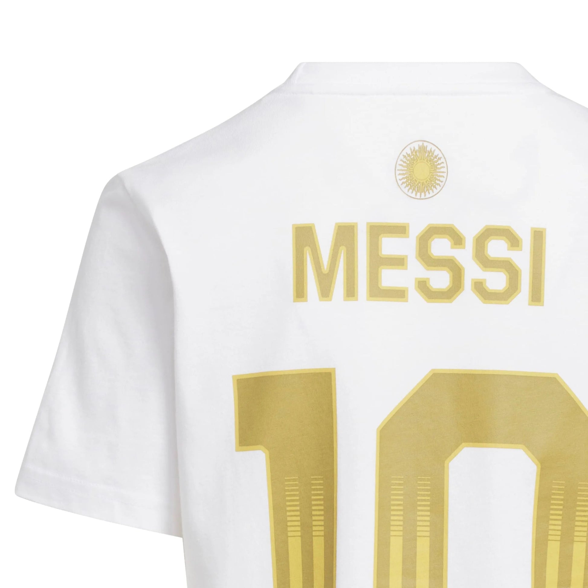Adidas 2026 Argentina Youth Messi Name And Number Tee White