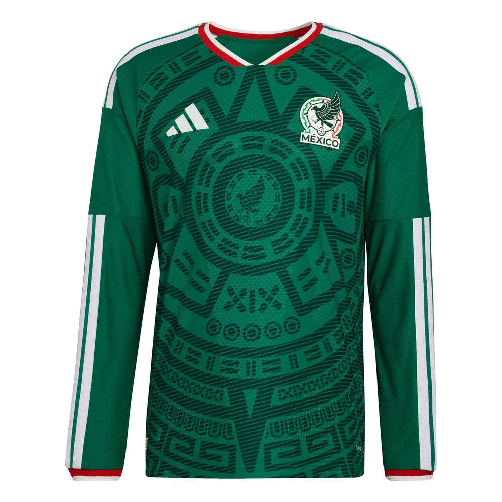 Adidas 2026 Mexico Men's Authentic Home Long-Sleeve Soccer Jersey Bold Green