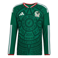 Adidas 2026 Mexico Men's Authentic Home Long-Sleeve Soccer Jersey Bold Green