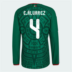 Adidas 2026 Mexico Men's Authentic Home Long-Sleeve Soccer Jersey Bold Green