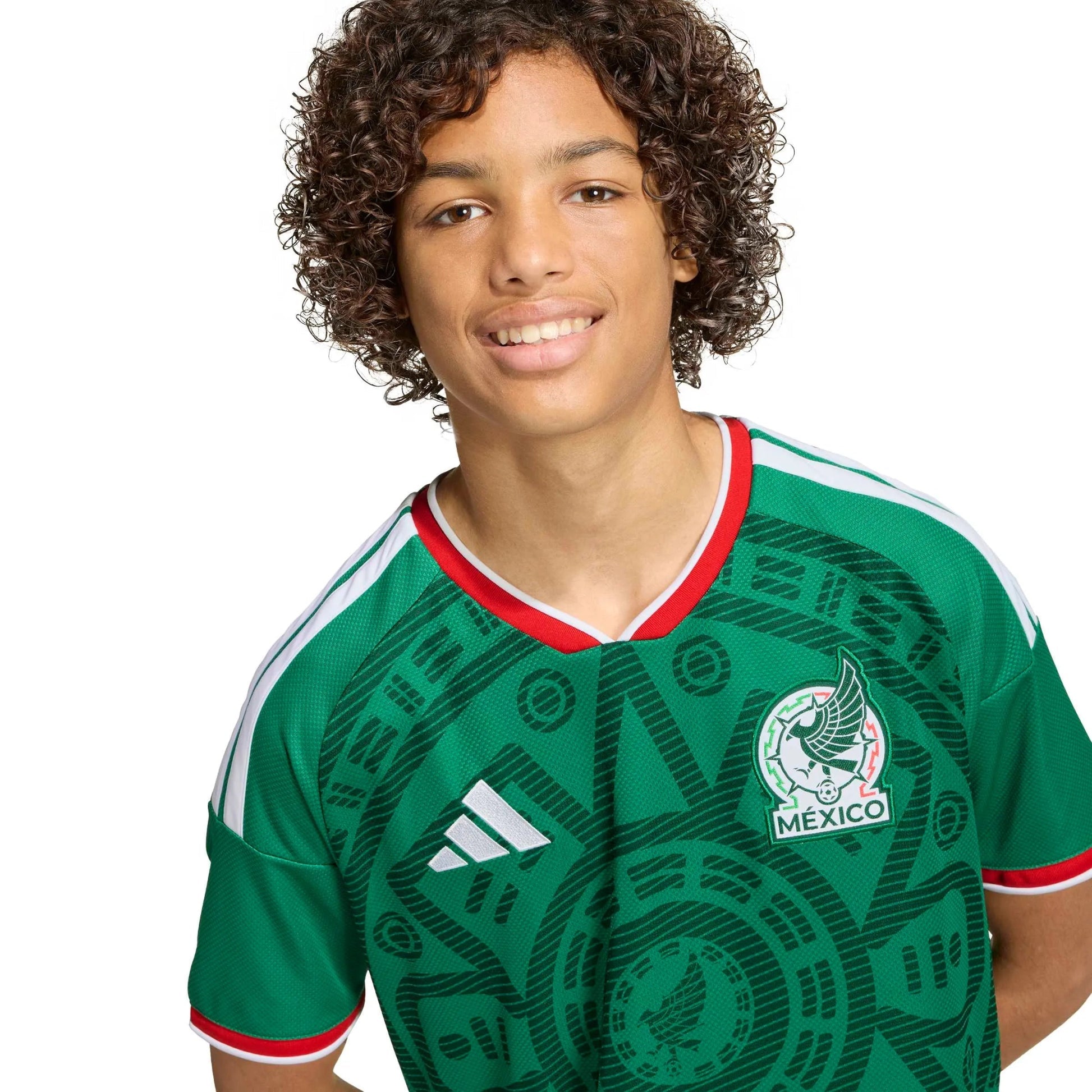 Adidas 2026 Mexico Youth Stadium Home Soccer Jersey Bold Green
