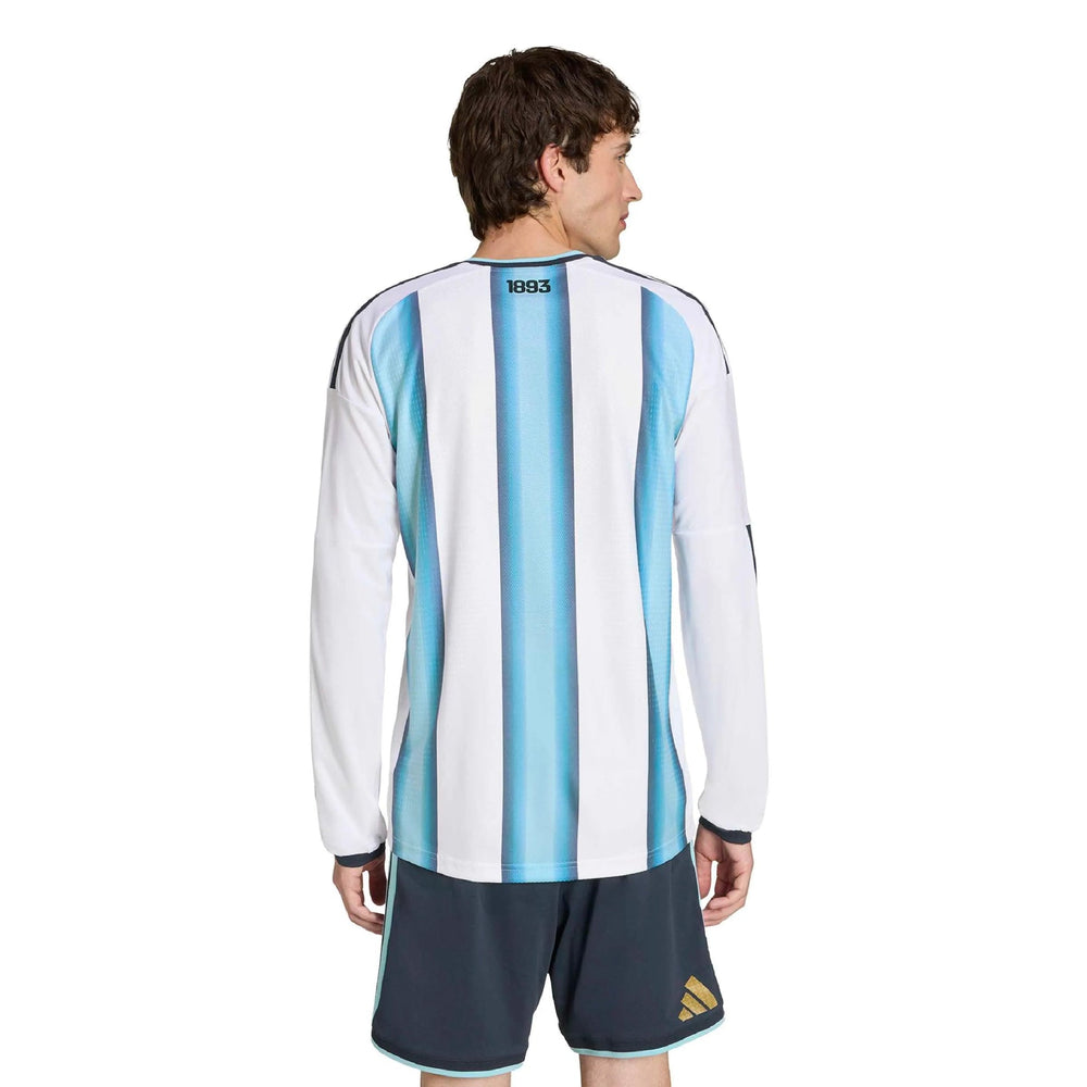 Adidas 2026 Argentina Men's Authentic Home Long-Sleeve Soccer Jersey White / Icey Blue / Light Blue