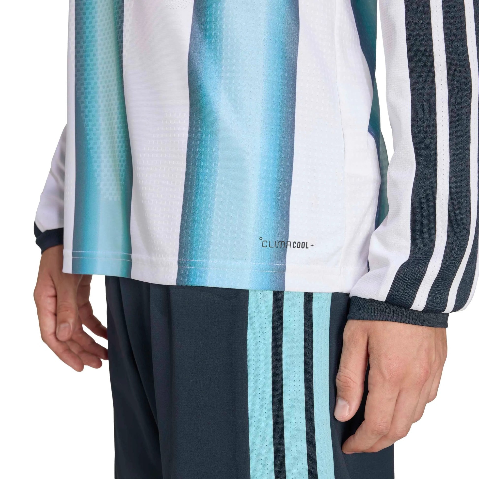 Adidas 2026 Argentina Men's Authentic Home Long-Sleeve Soccer Jersey White / Icey Blue / Light Blue