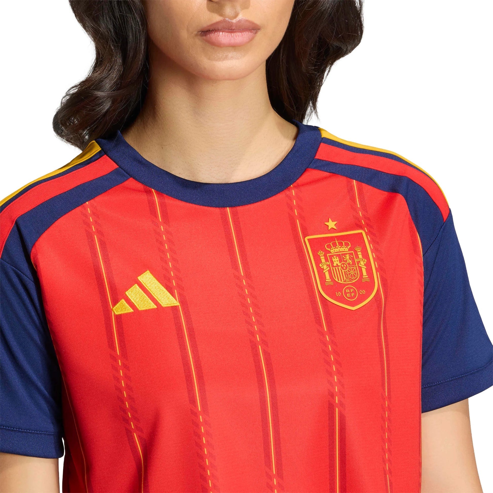Adidas 2026 Spain Women's Stadium Home Cropped Soccer Jersey Vivid Red
