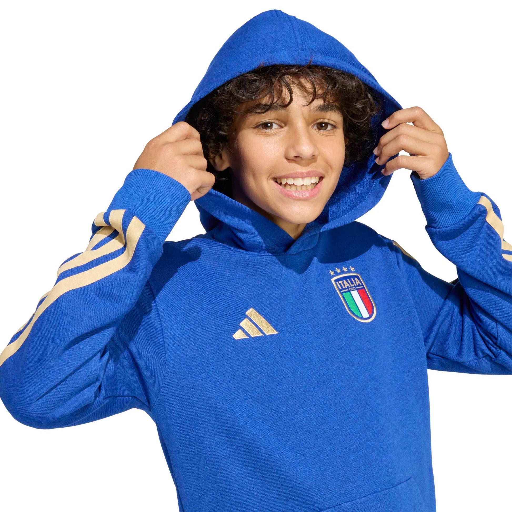 Adidas 2026 Italy Youth DNA Hoodie Bold Blue