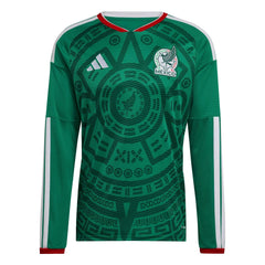 Adidas 2026 Mexico Men's Stadium Home Long-Sleeve Soccer Jersey Bold Green