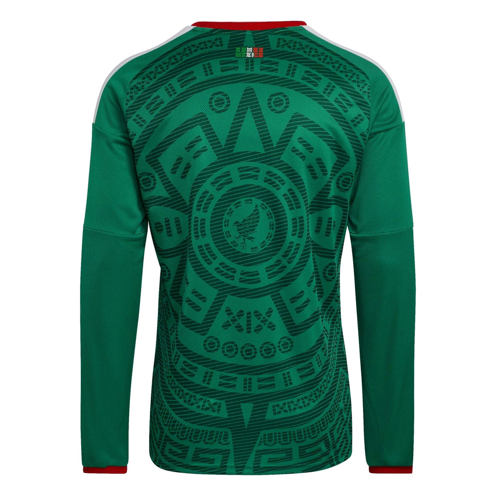 Adidas 2026 Mexico Men's Stadium Home Long-Sleeve Soccer Jersey Bold Green