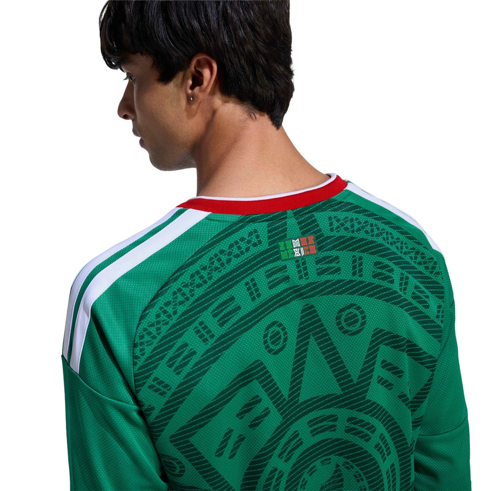 Adidas 2026 Mexico Men's Stadium Home Long-Sleeve Soccer Jersey Bold Green