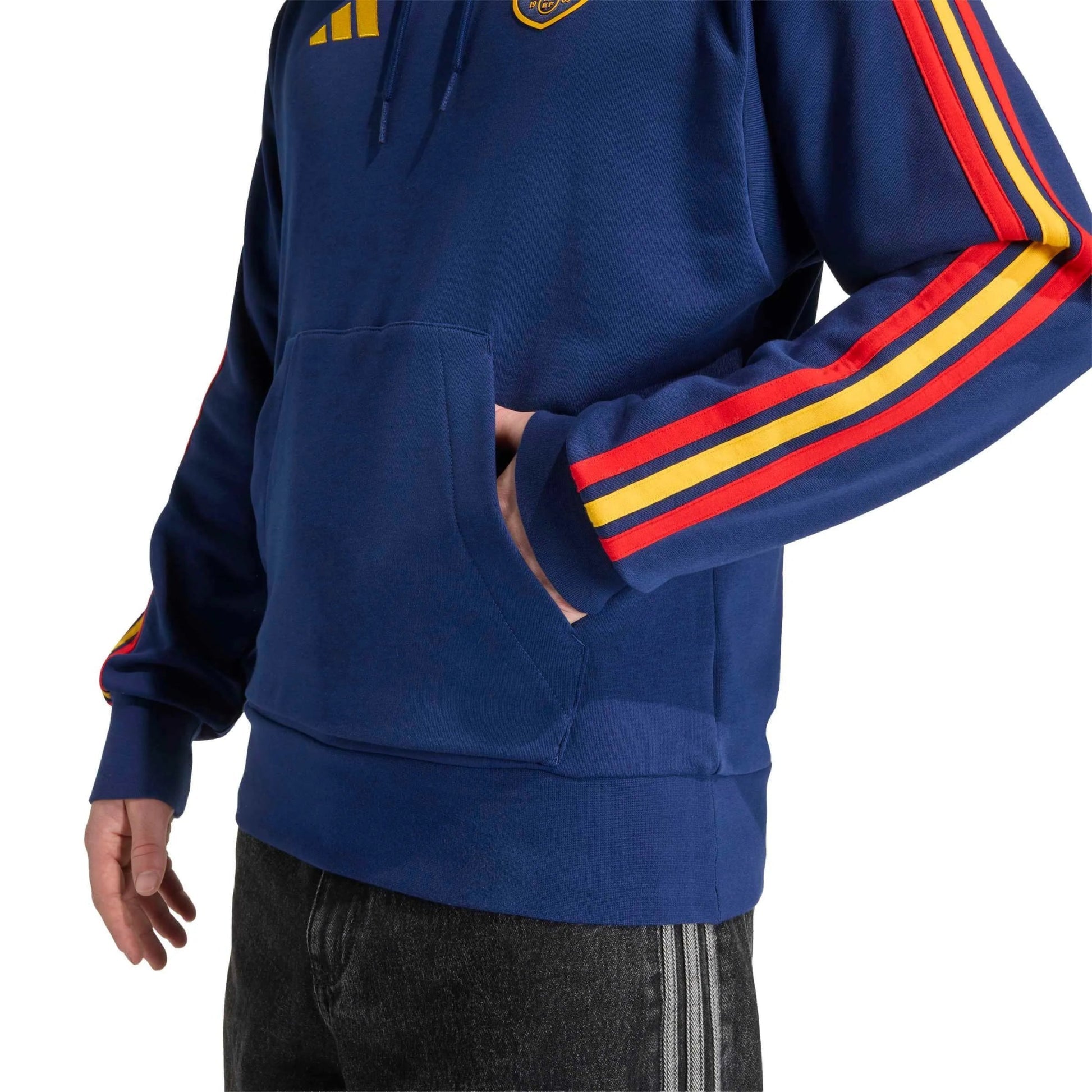 Adidas 2026 Spain Men's DNA Hoodie Dark Blue