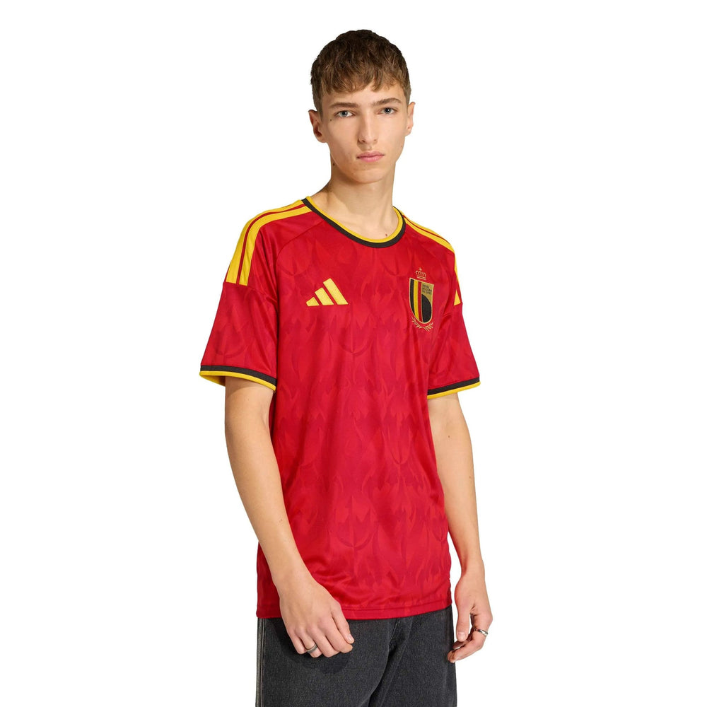 Adidas 2026 Belgium Men's Stadium Home Soccer Jersey Red / Bold Gold