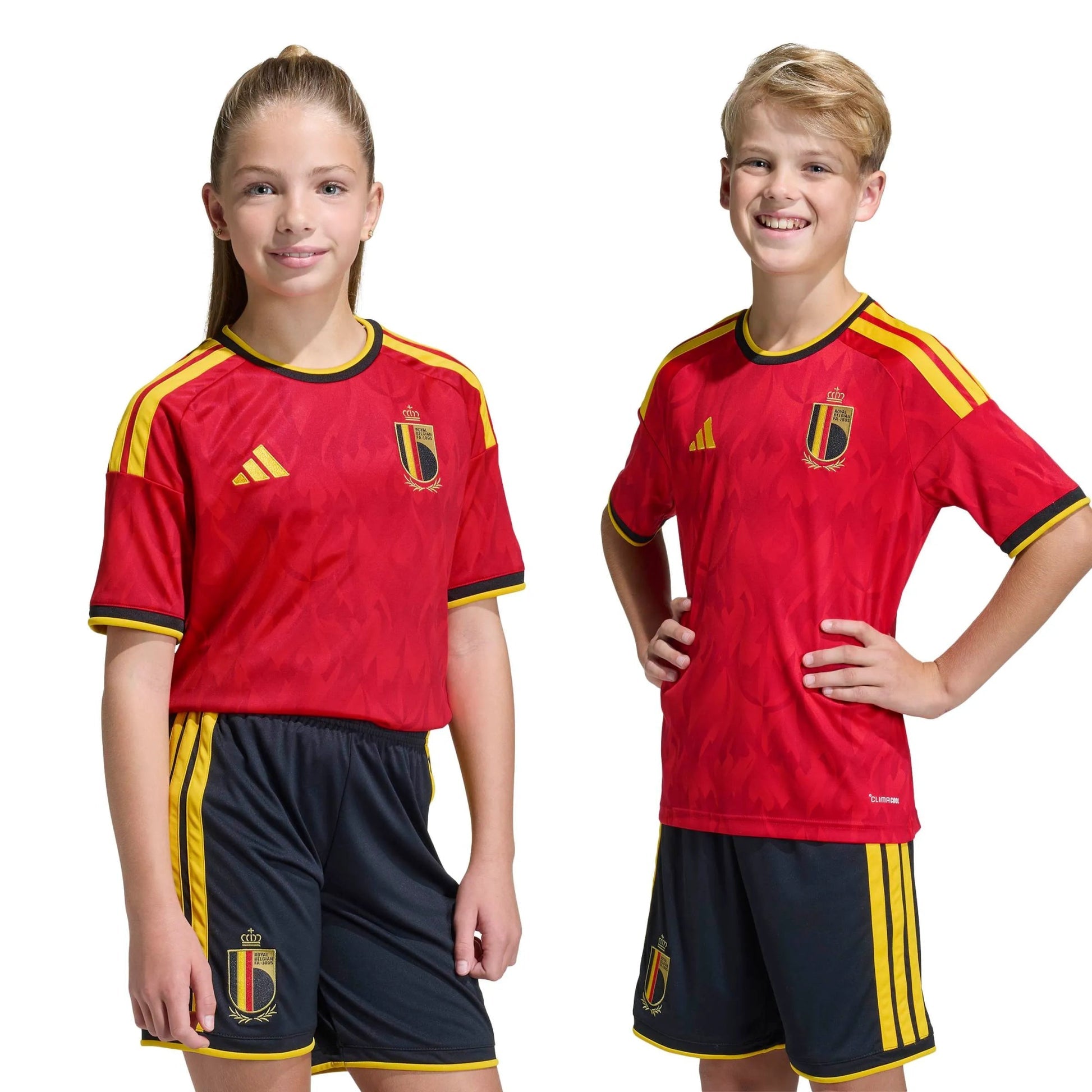 Adidas 2026 Belgium Youth Stadium Home Soccer Jersey Red / Bold Gold