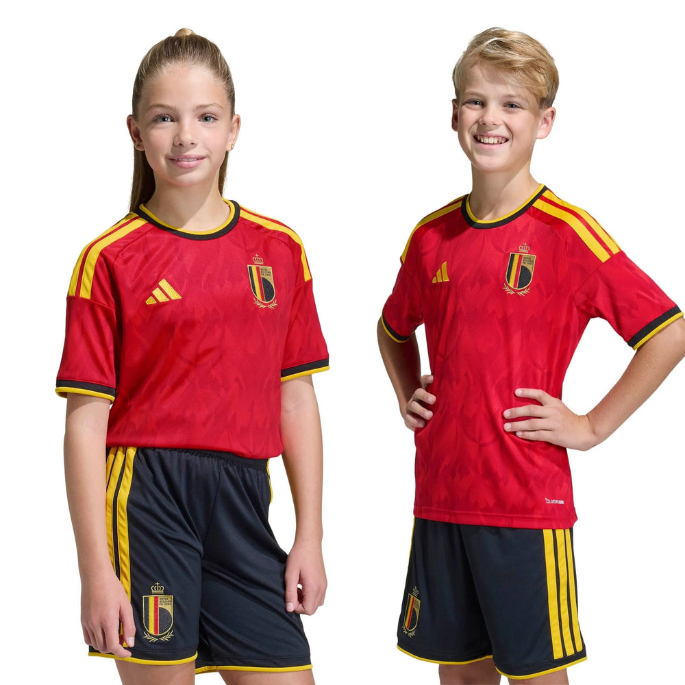 Adidas 2026 Belgium Youth Stadium Home Soccer Jersey Red / Bold Gold
