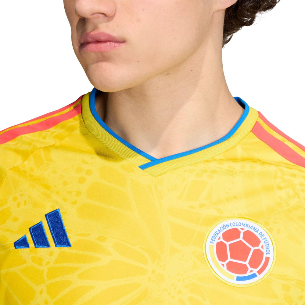 Adidas 2026 Colombia Men's Stadium Home Long-Sleeve Soccer Jersey Impact Yellow