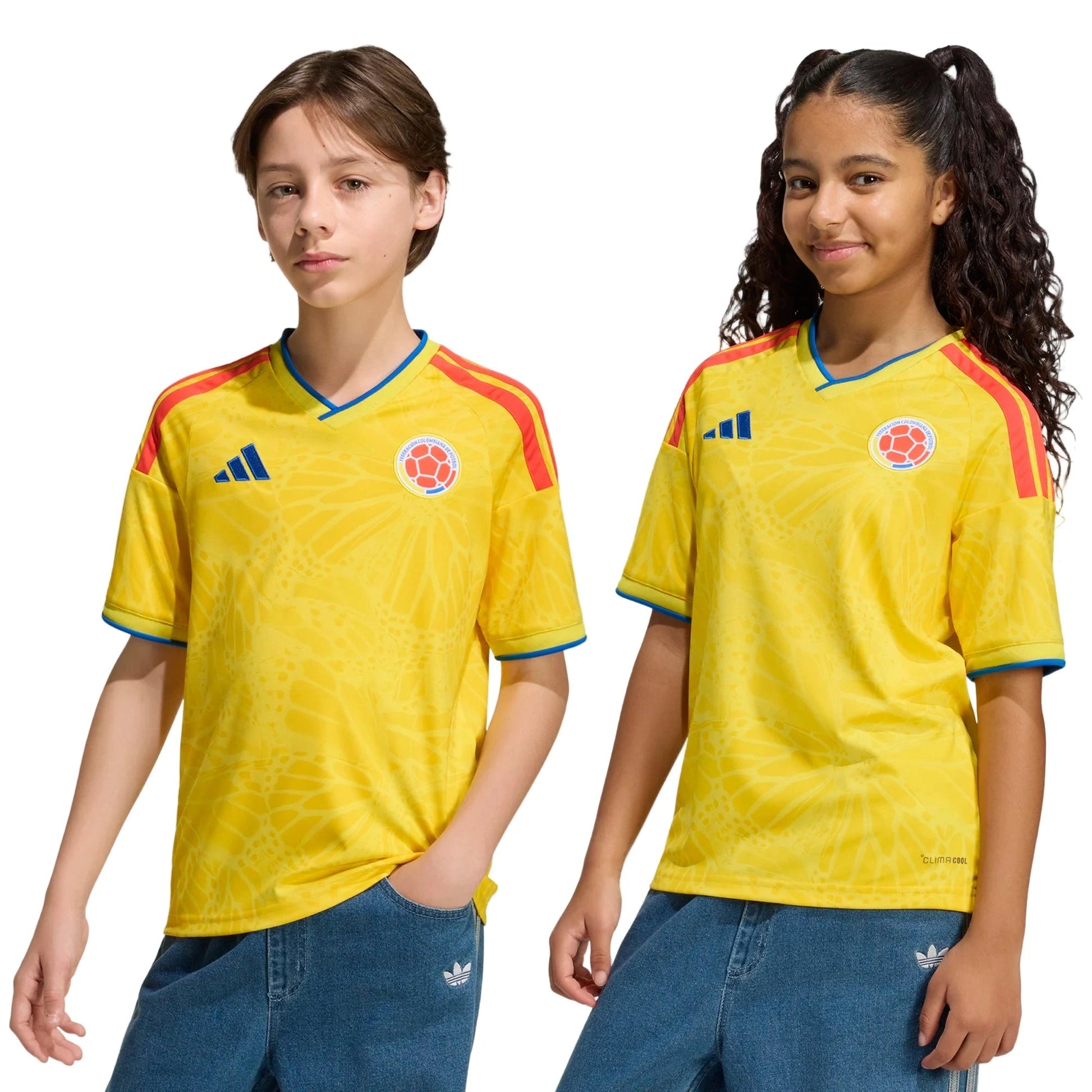 Adidas 2026 Colombia Youth Stadium Home Soccer Jersey Impact Yellow