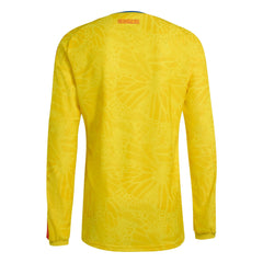 Adidas 2026 Colombia Men's Authentic Home Long-Sleeve Soccer Jersey Impact Yellow