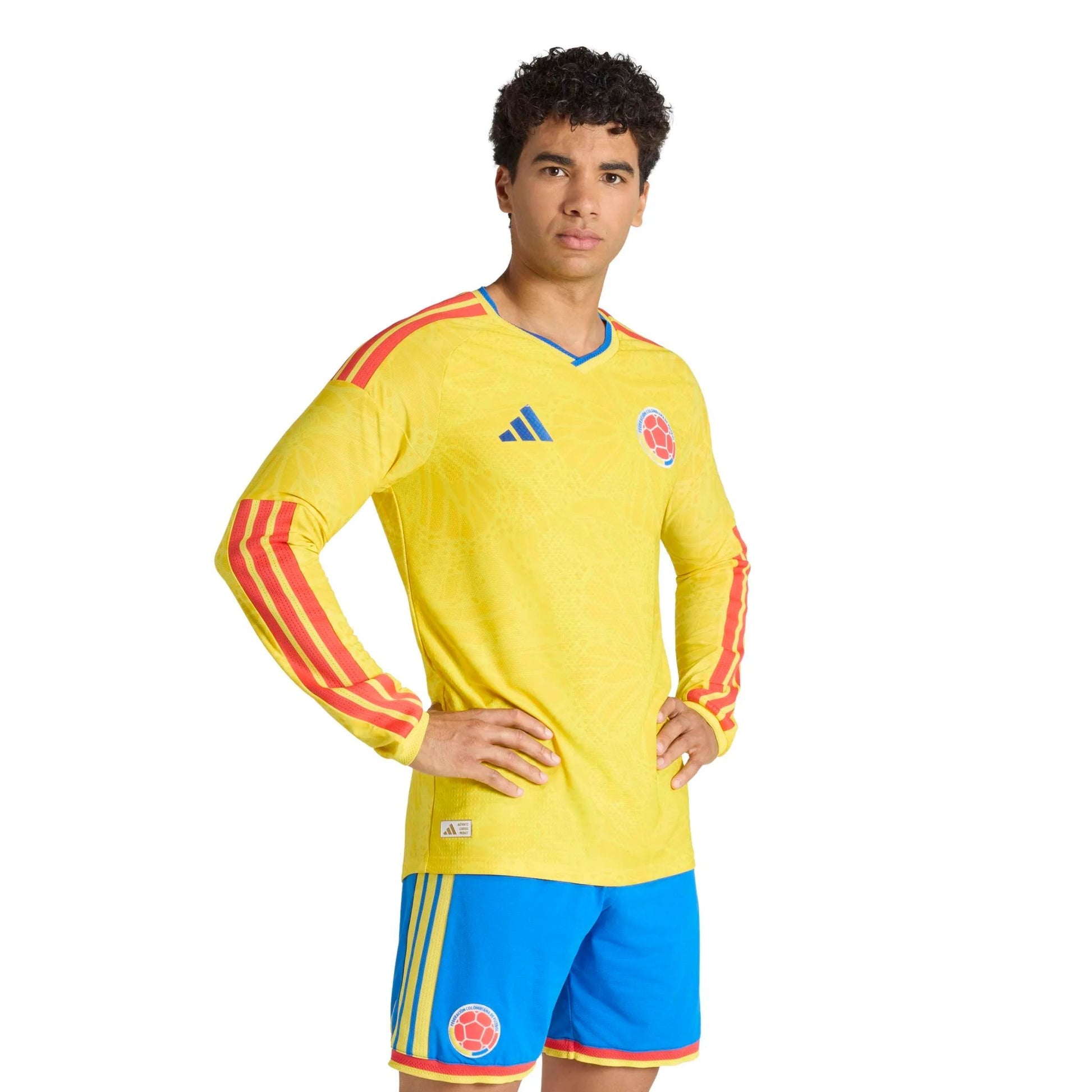 Adidas 2026 Colombia Men's Authentic Home Long-Sleeve Soccer Jersey Impact Yellow