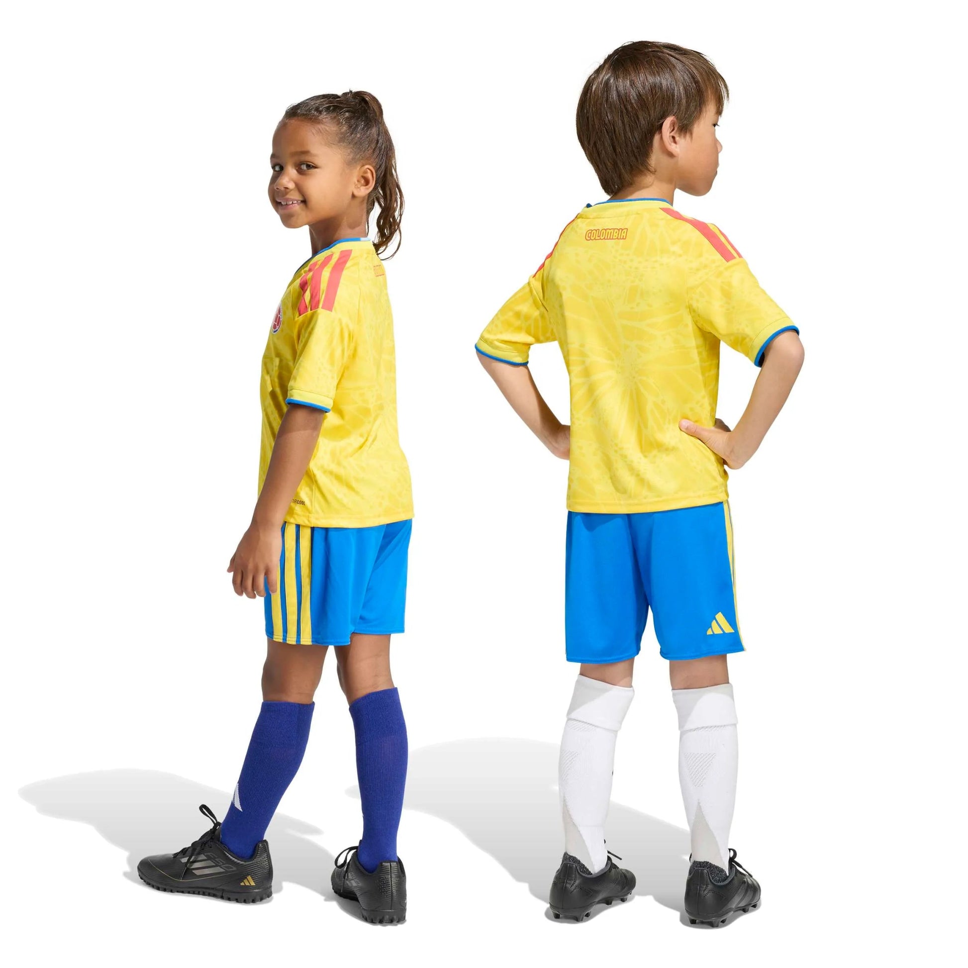 Adidas 2026 Colombia Kid's Home Mini Kit Impact Yellow / Glory Blue