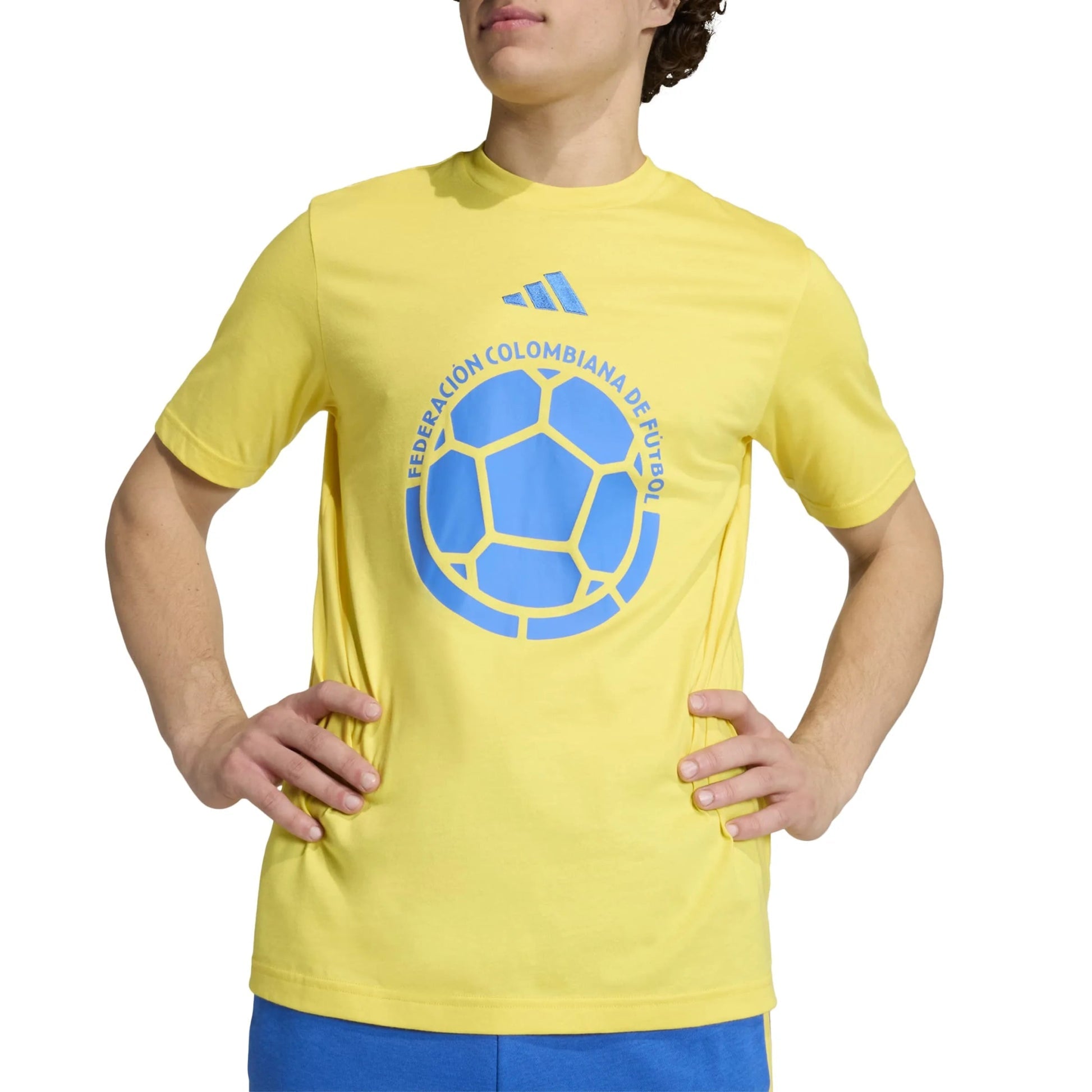 Adidas 2026 Colombia Men's DNA Graphic Tee Impact Yellow