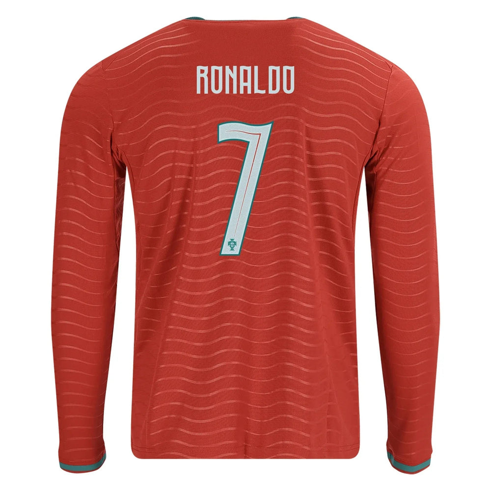Puma 2026 Portugal Men's Stadium Home Long-Sleeve Soccer Jersey Club Red-Green Lagoon