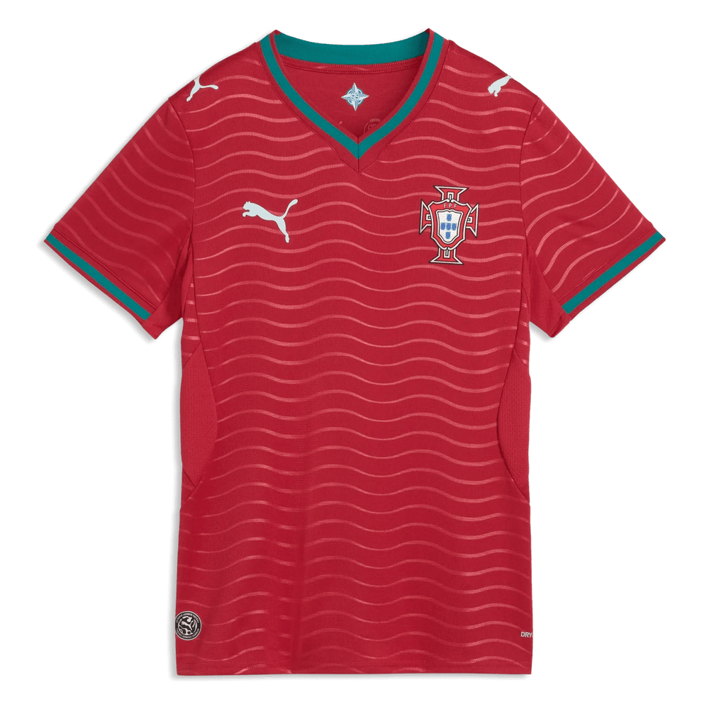 Puma 2026 Portugal Women's Stadium Home Soccer Jersey Club Red-Green Lagoon