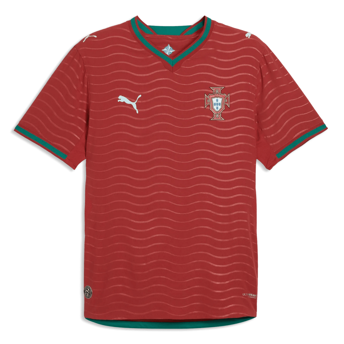 Puma 2026 Portugal Men's Authentic Home Soccer Jersey Club Red-Green Lagoon