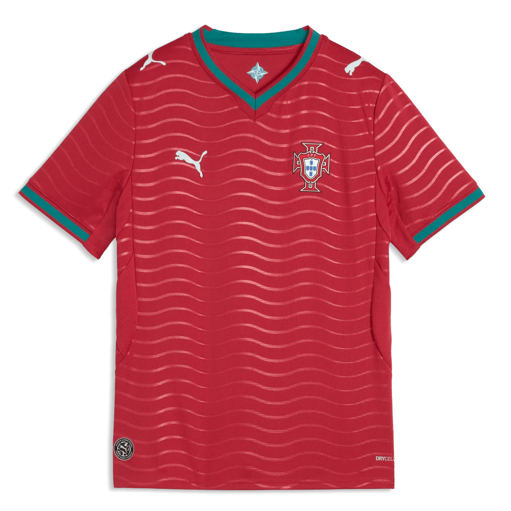 Puma 2026 Portugal Youth Stadium Home Soccer Jersey Club Red-Green Lagoon