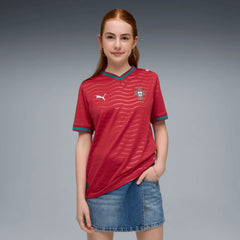 Puma 2026 Portugal Youth Stadium Home Soccer Jersey Club Red-Green Lagoon